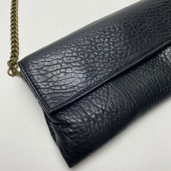 ABACO PARIS Black Pebble Leather Clutch Bag - Picture 3 of 8